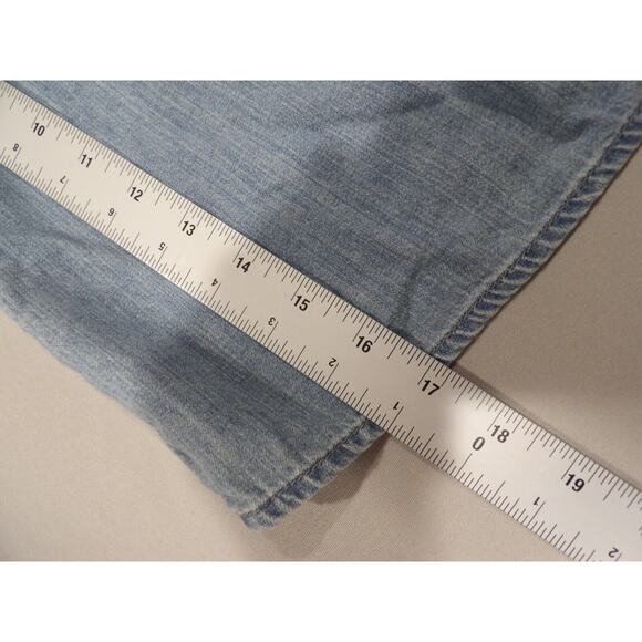 Madewell Crop Top Small Off The Shoulder Azalea Chambray Denim Boho Cottage Core - Picture 9 of 12